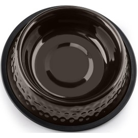 StilGut Fressnapf für Hund & Katze 2er-Set, Futternapf aus Aluminium 0,7 l, Hundenapf, Katzennapf, Wassernapf - 2er-Set - Schwarz gehämmert