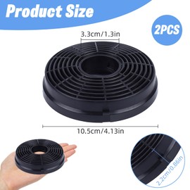 2 Pcs Carbon Filter for Cooker Hoods Compatible with Respekta Lamona HJA2480 HJA2908 LAM2401, Filters for Cooker Hood Replacement Easy Install 105 x 22 mm