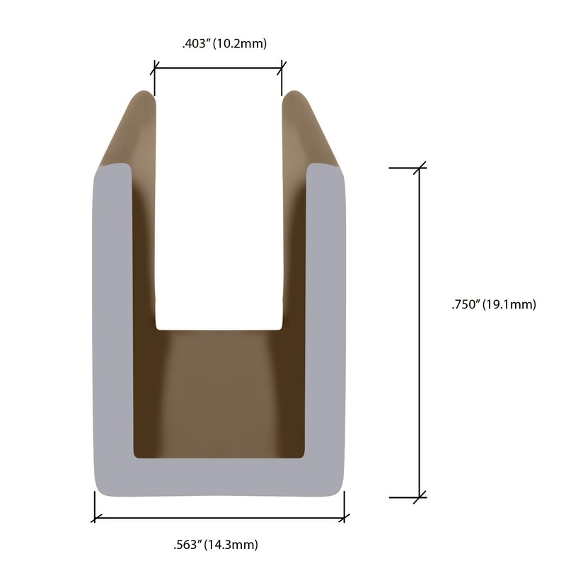 CRL Brushed Bronze Frameless Shower Door Aluminum Deep U-Channel for