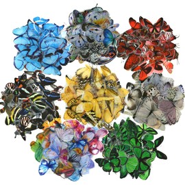 MOSA BEAR 240Pcs Butterfly Stickers, Transparent Colorful Butterfly Stickers, PET Vintage Scrapbook Stickers for Bullet Journal, Planner, Stationery, Scrapbook Crafts