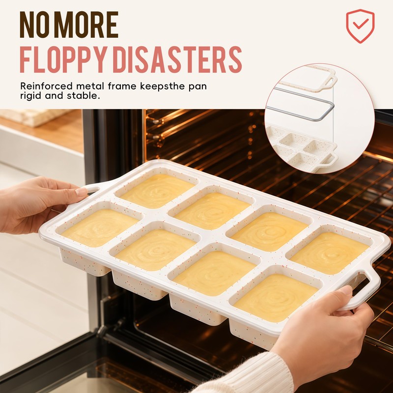 1 Pack Vinino Silicone Mini Loaf Pans Cake Bread Baking