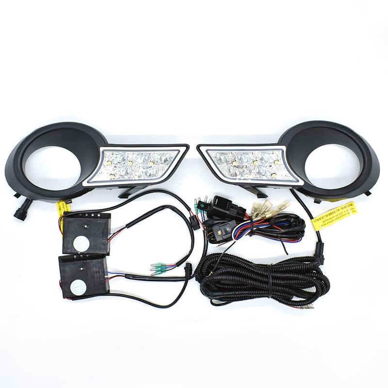 ECAHAYAKU Fog Light White LED DRL Compatible With 2008 2009