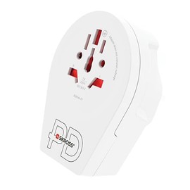 SKROSS - World to UK USB C20PD - UK trade adapter in the UK from Euro, Australia, Great Britain, USA, Japan, Brazil and China - USB Coprick C 3A Fast Charger