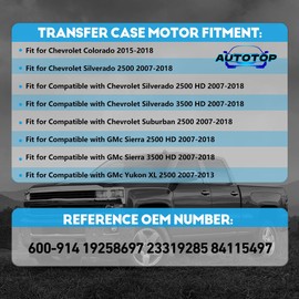 Transfer Case Shift Motor 600-914 for Chevy Silverado Suburban Colorado 2500 3500 HD 2007-2018, GMC Sierra Yukon XL 2500, Replace 19258697 23319285 84115497