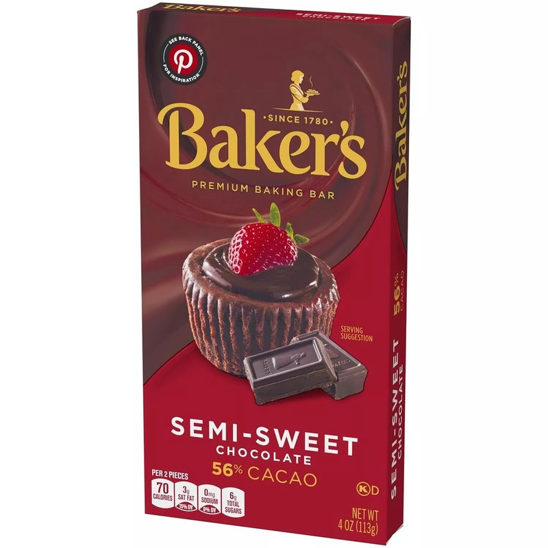 Baker's, Semi Sweet Baking Chocolate Squares, 4oz Box (Pack of