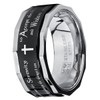 Men's Women's Black Stainless Steel Religious Cross Serenity Prayer Spinner