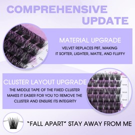 Individual Lashes D Curl Cluster Lashes FD18/B 0.07mm 12-16mm Mixed DIY Lash Extensions Wide Stem Individual Eyelash Clusters Reusable Soft and Wispy Clusters Eyelash Extensions(FD18+B-D-MIX12-16)