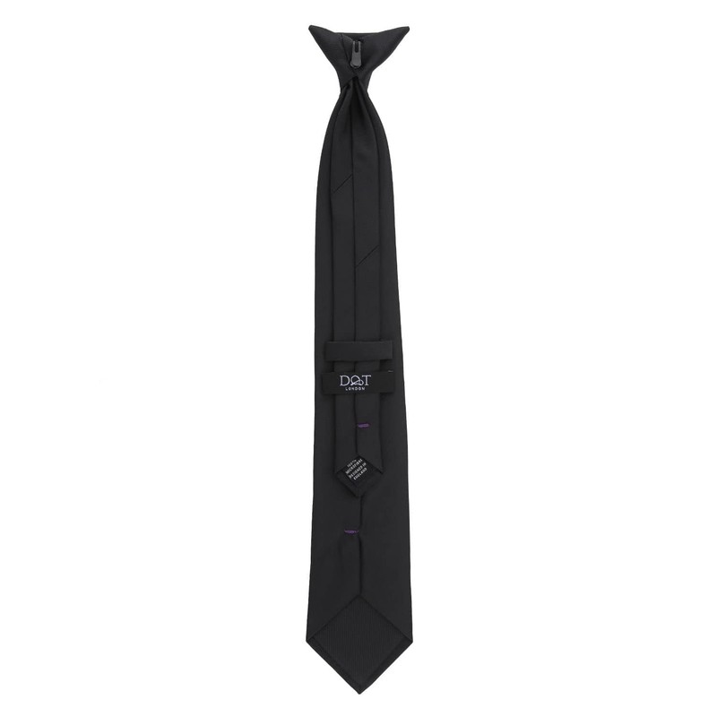 DQT Men's Plain Twill Wedding Formal Clip On Tie -