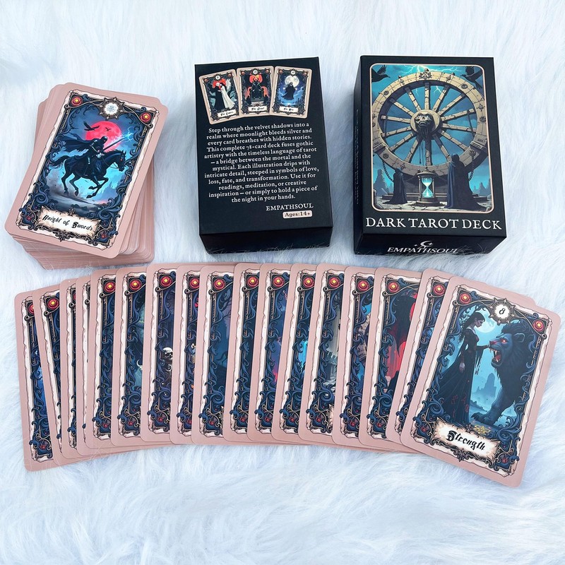 Unique Dark Gothic Tarot Deck, Tarot Cards for Beginners, Dark