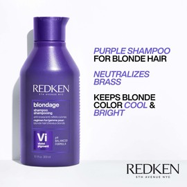 Redken Redken Blondage Color Depositing Purple Shampoo | Neutralizes Brassy Tones In Blonde Hair | With Salicylic Acid | Cool and Ash Blonde Toning Shampoo | For Blonde, Bleached or Highlighted Hair