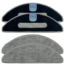 Pack of 4 Wipes Replacement Parts for iRobot Roomba Combo i5, i5+, J5, J5+ Mop Robot Reusable Accessories, Washable, Reusable, Microfibre Mop Pads