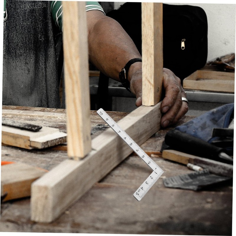 OHPHCALL 2pcs Sturdy Metal Ruler 45/90 Degree Angle Layout Tool