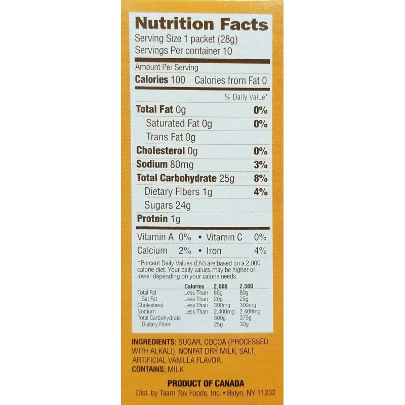 KoSure Instant Hot Cocoa Dairy Chocolate Mix, Kosher, 10 Packets