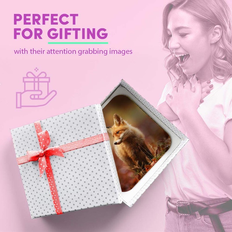 1 x Square MDF Fridge Magnet - Cute Ginger Fox