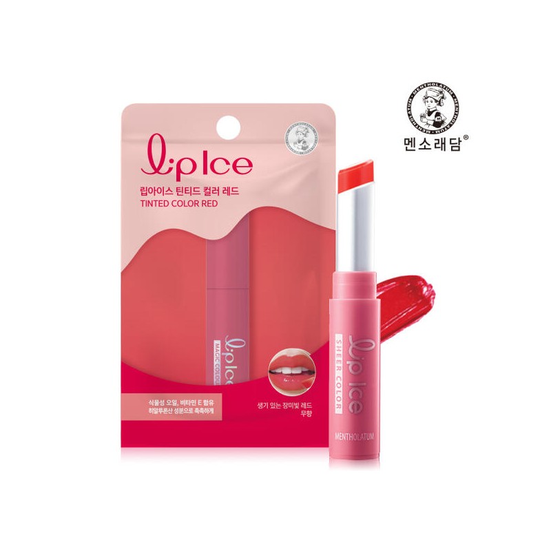 Mentholatium 멘소래담 립아이스 매직컬러 스트로베리+틴티드레드+스칼렛 Mensoldam Lip Ice Magical Color