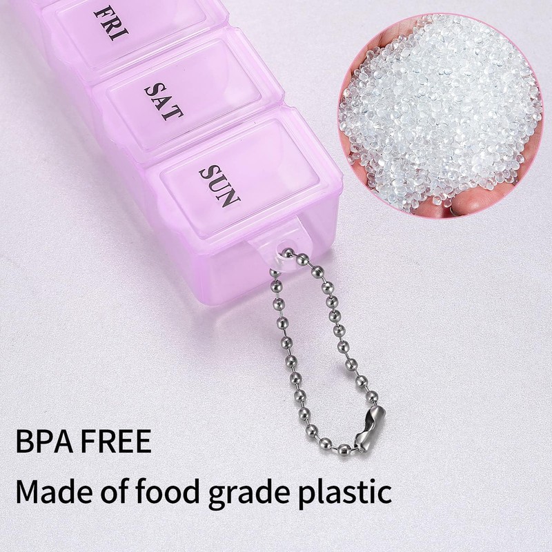 3 Pieces Pill Box Organiser Pill Dispenser Box, 7 Day