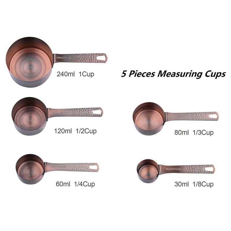 Smithcraft Measuring Cups and Spoons Set 12, Copper Measuring Cups