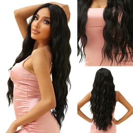 Kikone Black Deep Wave Wig, 5 x 2 HD Lace Front Wig, 28 Inches, Long, Glueless Body Wave Wig for Black Women, 180% Density, Realistic Human Hair, Curly Wigs for Women