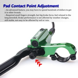 ThinkTop Bike 4 Piston Hydraulic Disc Brake Left (Front) 800/Right (Rear) 1400mm CNC Machining MTB Bicycle Oil Pressure 4 Piston Driving Brake Caliper (Green)