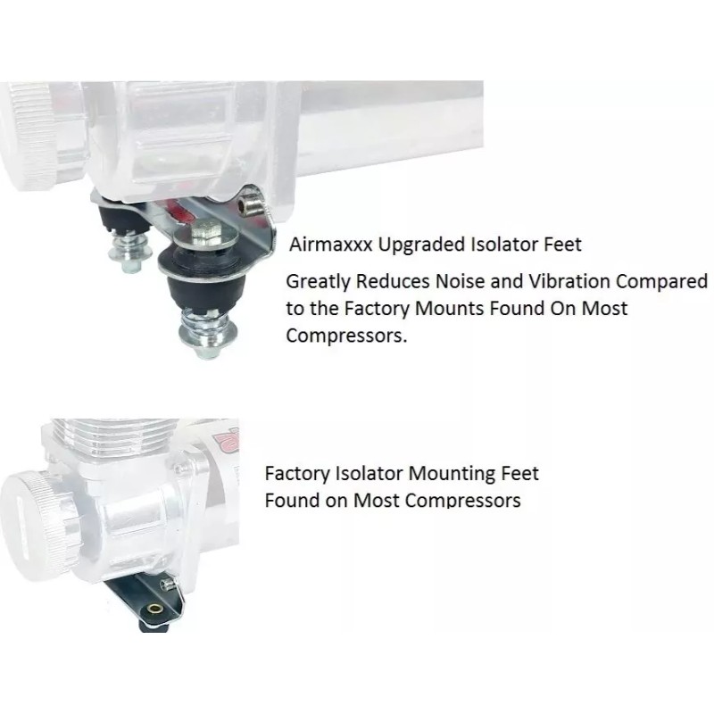 airmaxxx Chrome Air Compressor Vibration Isolator Upgrade Feet Kit for