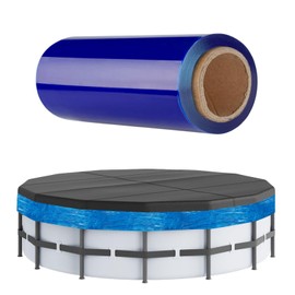 1200FT Winter Pool Cover Seal for Above Ground Pools, Stretchable Pool Cover Wrap Stretch Film Cling,Heavy Duty Shrink Film Stretch Films Wrap for Moving