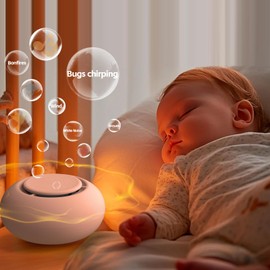 Portable Baby Sound Machine [White Noise for Babies Kids Adults][Baby Sleep Soother][12 Soothing Sounds] 15 Hours Battery Life, Registry Gift,Baby Shower,Clips on Baby Stroller.Peach