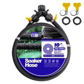 ZGWDrip Soaker Hose for Trees, 1/2" Heavy Duty 10 FT Soaker Ring Hose,Garden Soaker Hose with Y Splitter