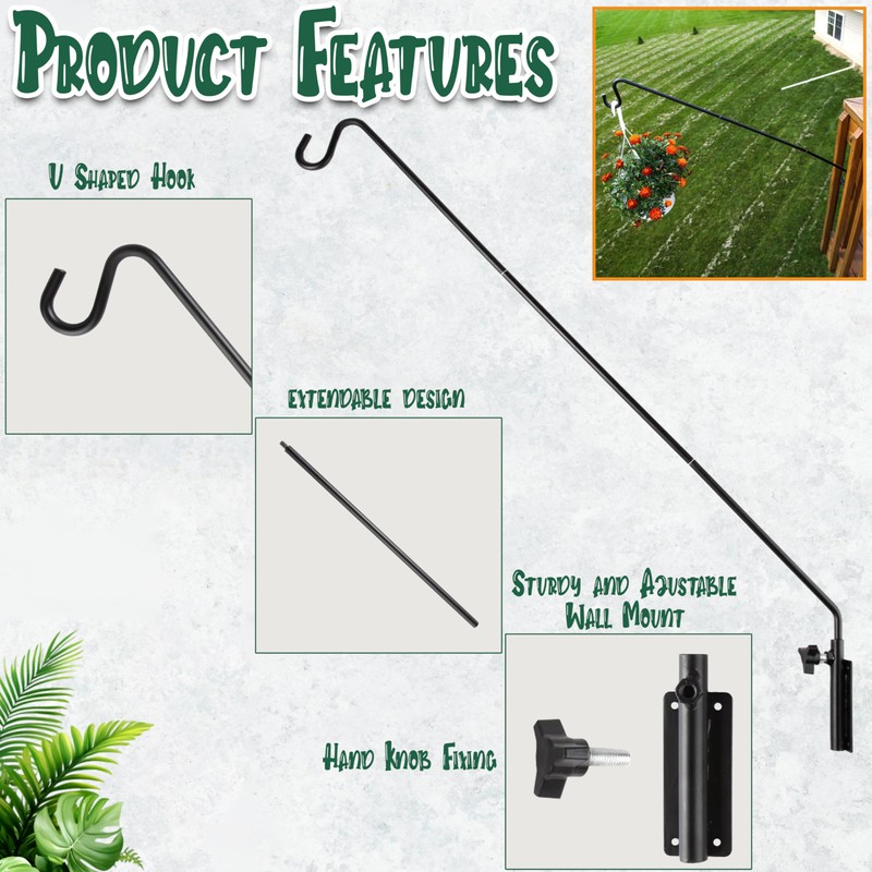 Home-X Deck Hook for Railing - Extendable Reach Deck Bird