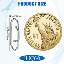 FNANJWQ 100 Pcs Speed Clips for Fishing, High Strength Stainless Steel Speed Clips Fishing Lures Quick Replacement Clip for Freshwater Saltwater Crankbait Popper Lures