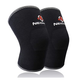 NeoAlly high Strength Knitted – Upgraded Alternative to 7mm Neoprene Knee Sleeves for Men & Women for Volleyball, Running, Basketball, Workout, Gym, Weightlifting, Bodybuilding and Sports - 2 PCS (L)