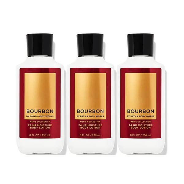 Bath and Body Works Bourbon For Men Body Lotion Value Pack - Gift Set 3 Full Size (Bourbon)