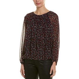 Joie Womens Women's Briseis Long Sleeve Blouse, Midnight, XS