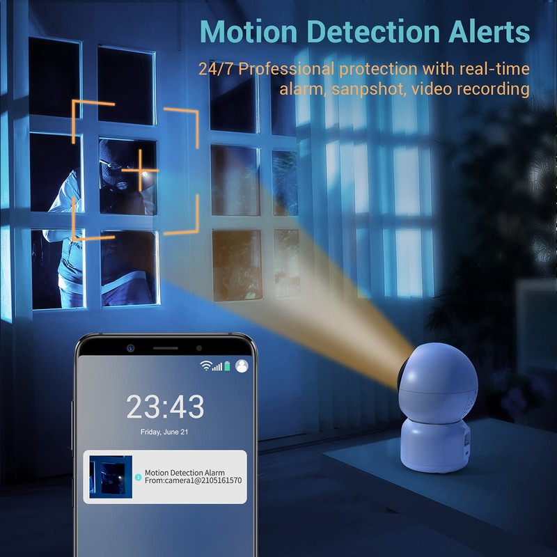 1080P Security Camera, WiFi Home Indoor Camera with Smart Night