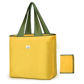 HONZUEN Foldable Shopping Bag, 52 x 42 cm, Large Shopping Bag, Soft Shopping Bag, Reusable Shopping Bag, Ginger