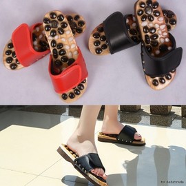 Acupressure slippers/gravel acupressure slippers/acupressure indoor shoes/living room shoes/promotional materials Acupressure Red 39 5ea