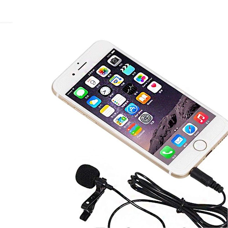 ANCLLO Lavalier Clip-on Condenser Microphone Omnidirectional for Smartphone Camera Live