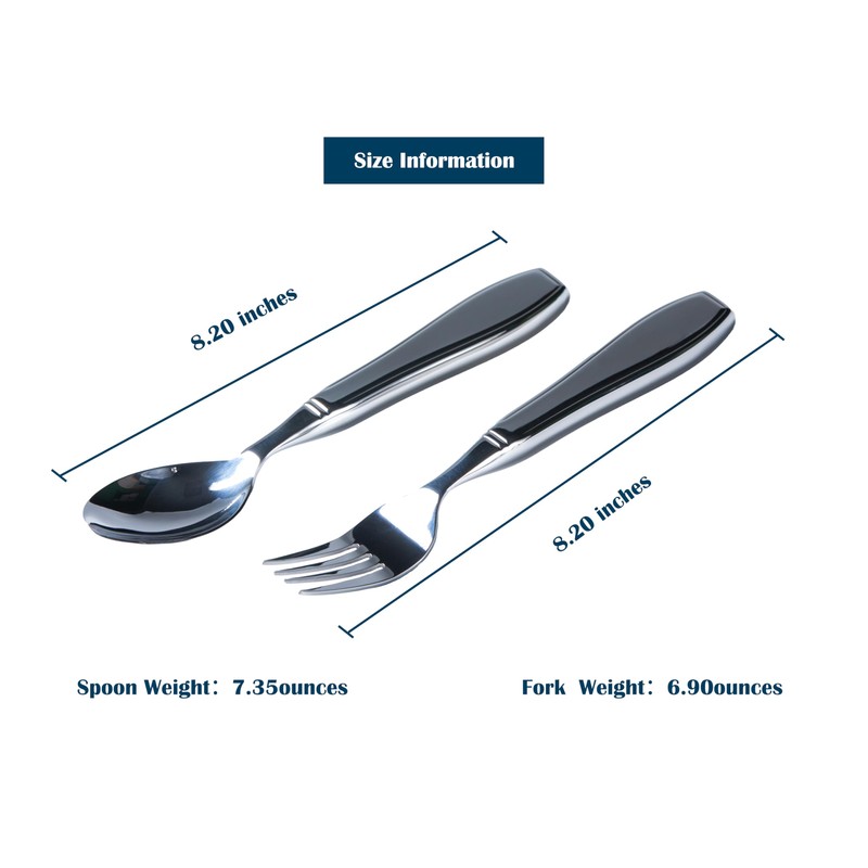 Weighted Utensils for Hand Tremors, Stainless Steel Silverware Set, Adaptive