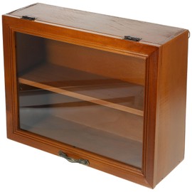 Operitacx Acrylic Front Display Case Shadow Boxes Wooden Display Cabinet Collectible Wood Freestanding Box Cup Display Home Decoration Small Acrylic Front Display Cabinet