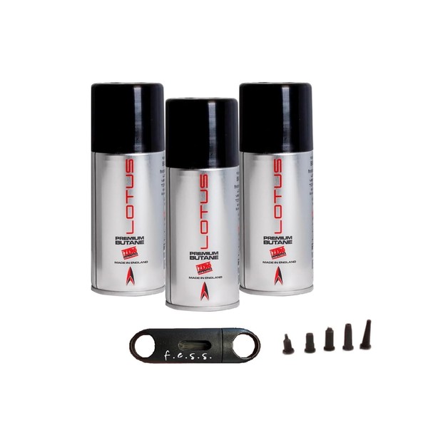 3 Pack of Lotus Super Premium Butane 150ML Gas with