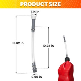 2-Pack Clear Racing Fuel Jug Hose - Leak-Proof Gas Can Replacement for 3/5/5.5 Gallon Tanks with Built-in Filter, 3/4" NPT Thread, Compatible with Racing, Tractor, Scribner Cans