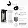 (2 piezas) 500ML Botella para Proteina de Coctelera，Botella Deportiva de