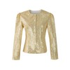 CARUHIF Women's Sequin Jacket Button Long Sleeve Casual Party Sparkle