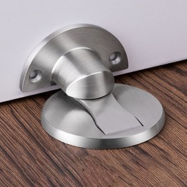 No-Drill Magnetic Door Stopper Silver 2ea