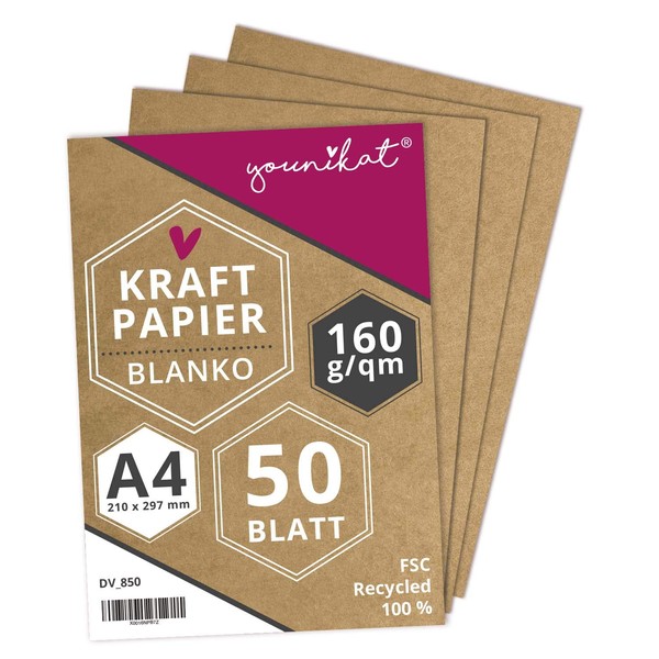 160 g/m² Recycled Design Kraft Paper I DIN A4 I