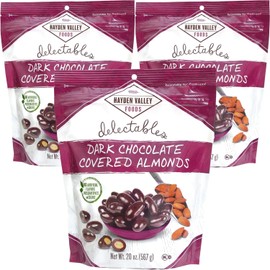 Hayden Valley Foods Dark Chocolate Covered Almonds | 20 oz (Pack of 3) | No Artificial Flavors, Preservatives or Colors | Gourmet Sweet Snack