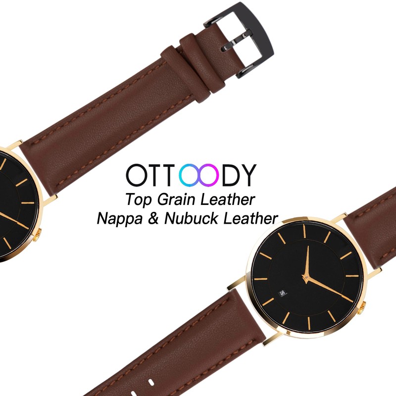 [OTTOODY] Genuine Leather Watch Band, Watch Strap 22mm, 21mm, 20mm,