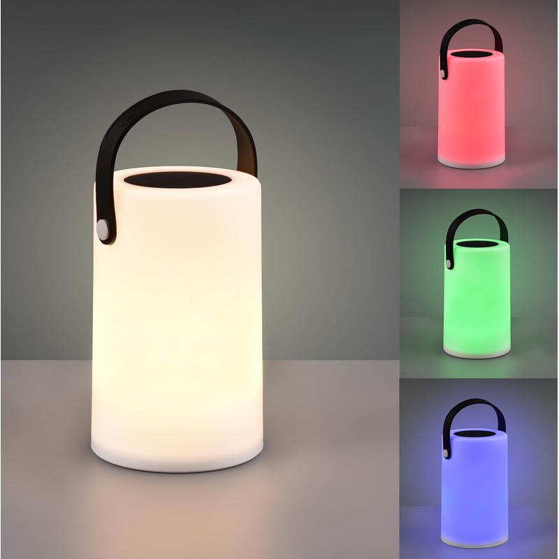 Reality Leuchten Garcia R54066101 LED Solar Outdoor Table Lamp RGB