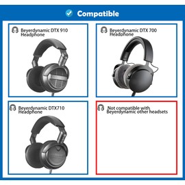 DowiTech Breathable Earpads Cushion Replacement Compatible with Beyerdynamic DTX 910 DTX910 DTX 700 DTX700 DTX710 Headphones Ear pads with Mesh Fabric/Punched Protein Leather and Memory Foam