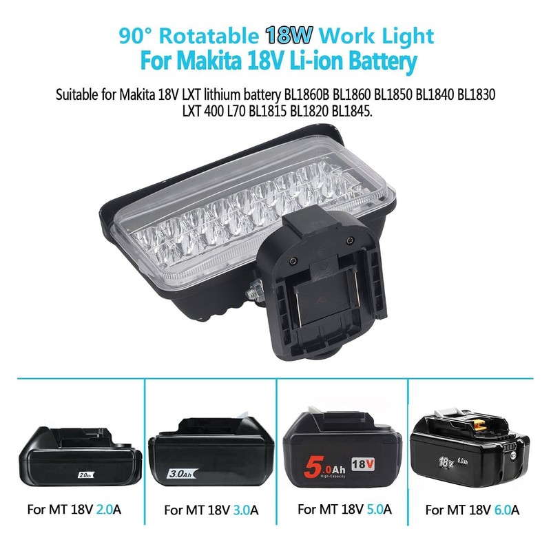 144W 7200LM LED Work Light Spotlight Floodlight Emergency Portable Flashlight