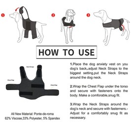 Dog Anxiety Jacket Soothing Coat Thunder Dog Wrap Anxiety Relief Shirt Vest with Reflective Stripes for Pets Keep Calming Comfort Stress Relief Fireworks Thunder Storm